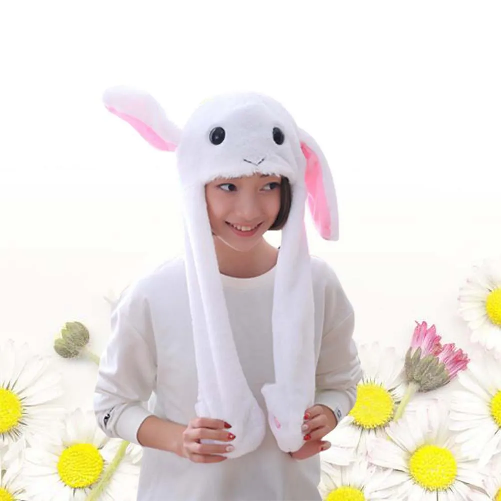 

Moving Cute Hat Stuffed Cosplay Bunny Animal Hats with Ears That Move Beanie
