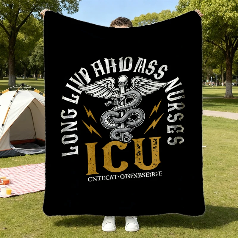 ICU Nurse Badass Flannel Blanket, Intensive Care Unit Nurse Flannel Throw