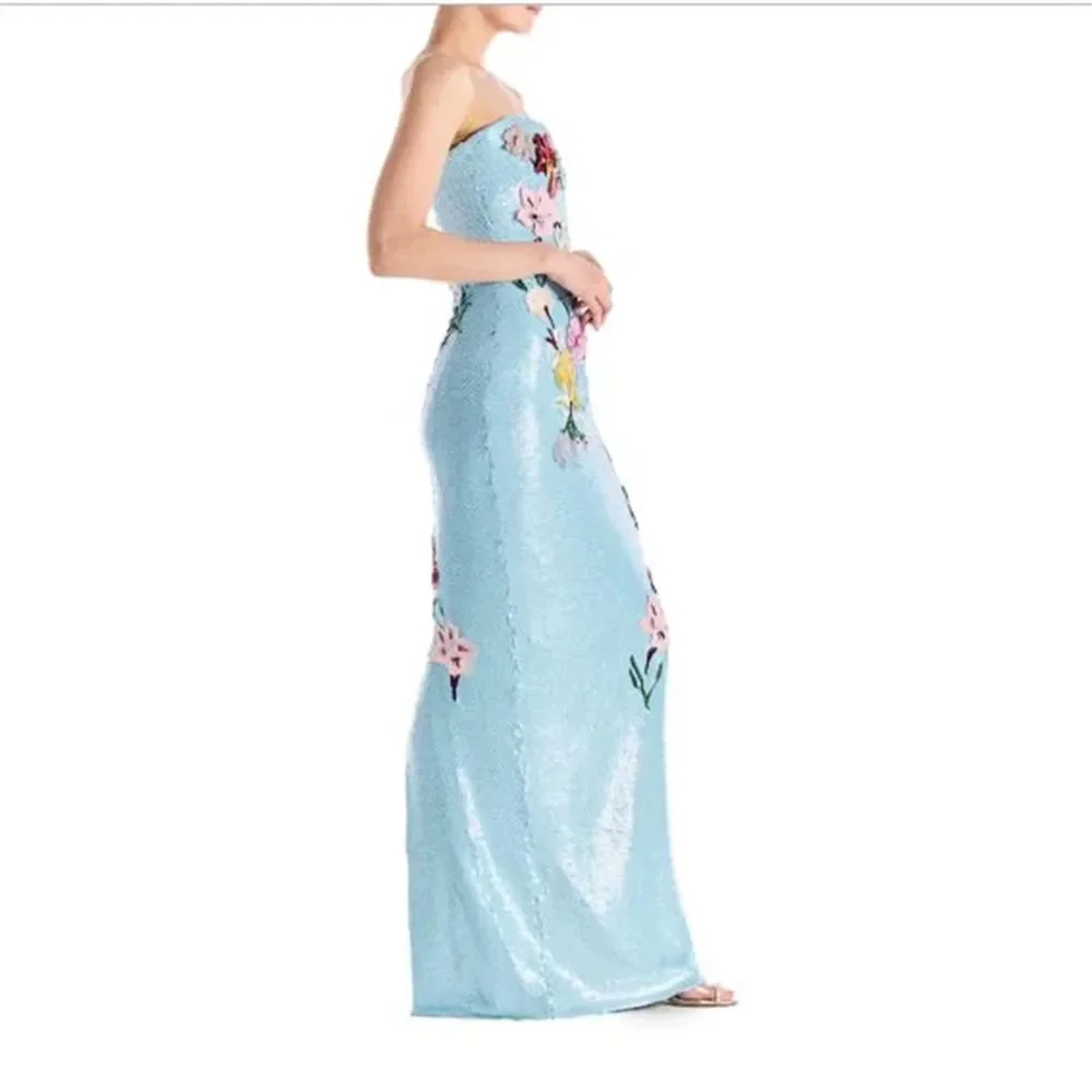 Gaun malam payet biru panjang gaun Prom Dubai mewah gaun pesta elegan 2024 gaun Prom Cocktail baru Gown Gown