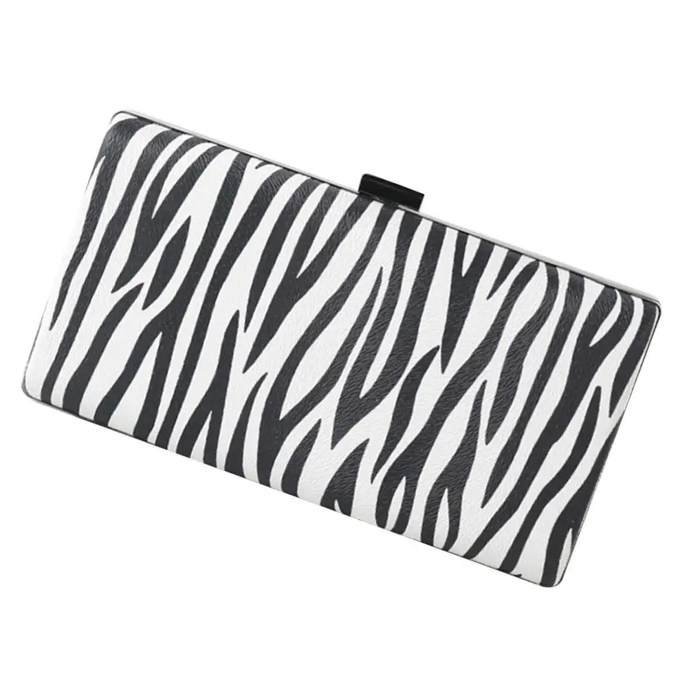 

Zebra stripe Evening Bag PU Black Dinner Party Storage Phone Portable Woman Banquet Fashion Striped Purse Clutch
