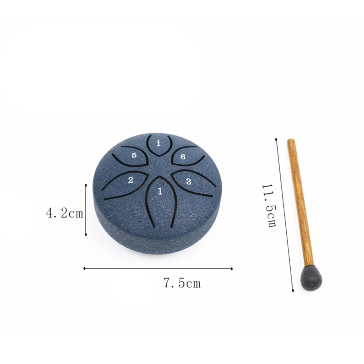 3 Inch 6 Tone Steel Tongue Drum Mini Hand Pan Drums with Drumsticks Percussion Musical Instruments Drum Navy Blue