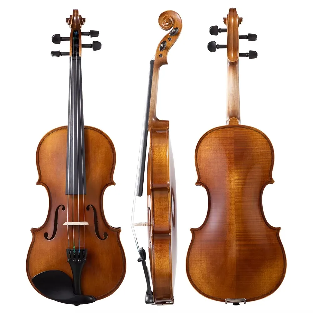 Professional Violin 4/4/3/2/1 Beginner NEW violin Solid wood fiddler with casebow Tuner strings Bright voice Musical Instruments