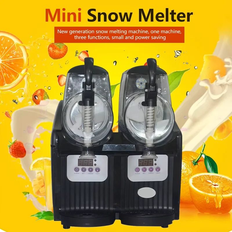 Commercial Electric Dispensing Machine 2 Tanks Slushy Frozen Drink Snow Melting Food/Beverage For Shops 220v