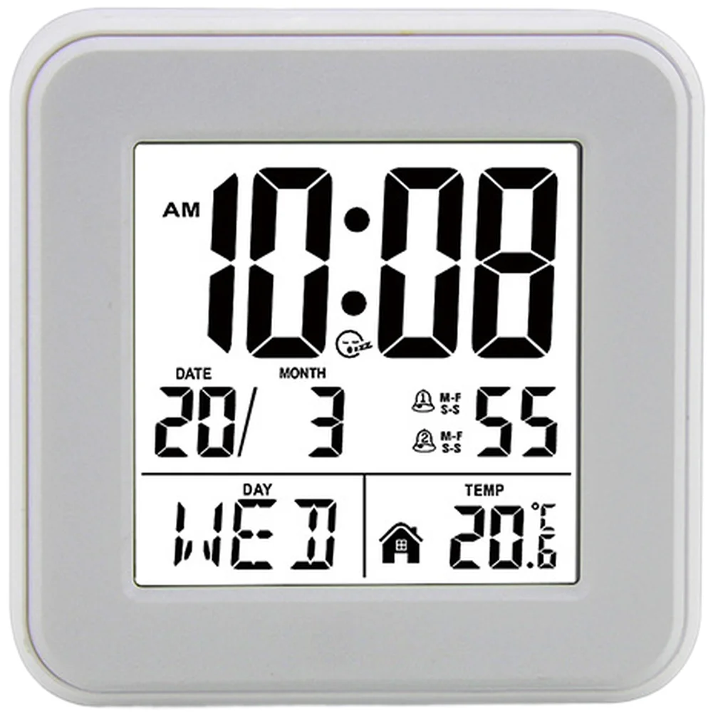 Desktop Digital Alarm Clock Electronic Backlight Display for Home Office Bedside Table Time Day Week Temp Comfort Level