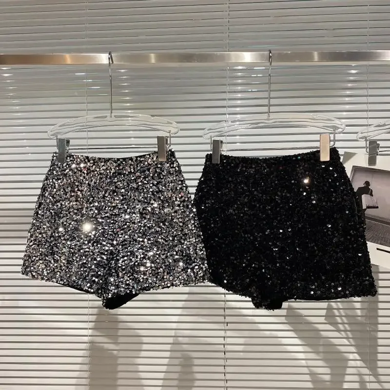 Baby Girls Clothes Kids Shorts Shiny Korean Fashion Hot Pants Glitter Dance Hip Hop Pantalones Teen Capris Sequnis 3 To 16 Years