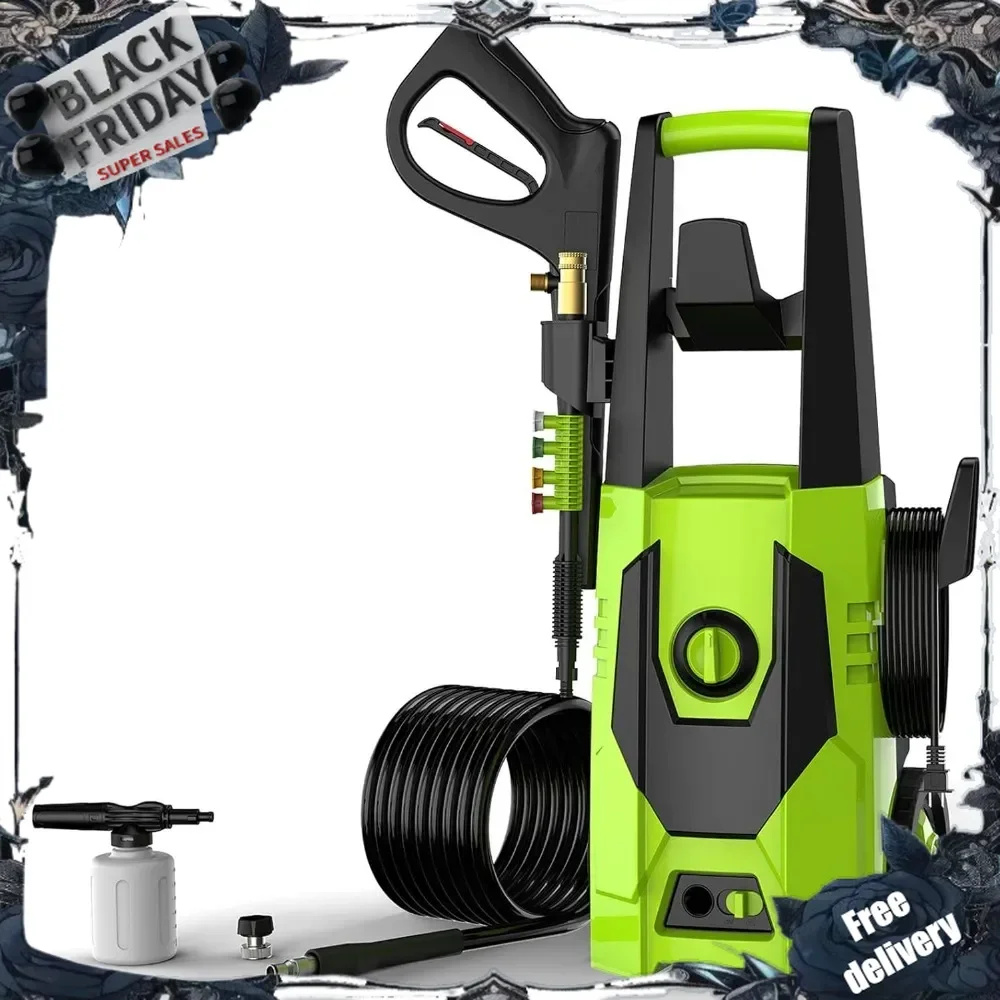 Electric Pressure Washer - 4800PSI Max 3.2 GPM Power Washer with 35FT Power Cord, 20FT Hose, Soap Tank