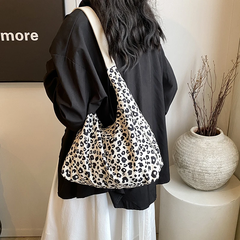 Fashion Leopard Print Bags for Women 2024 New Women\'s Handbags Ladies PU Leather Large Shoulder Bags High Quality Aesthetic Bags