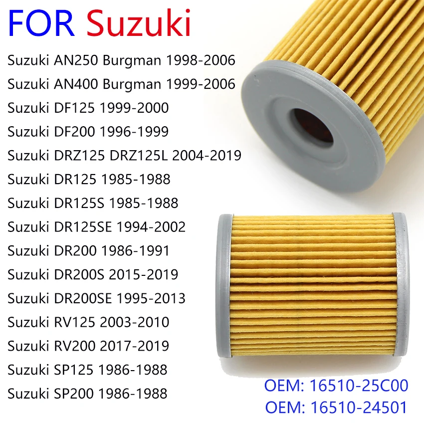 

Fuel Oil Filter for Suzuki AN250 AN400 Burgman DF125 DF200 DRZ125 DR125S DR125SE DR200S DR200SE RV125 RV200 SP125 SP200