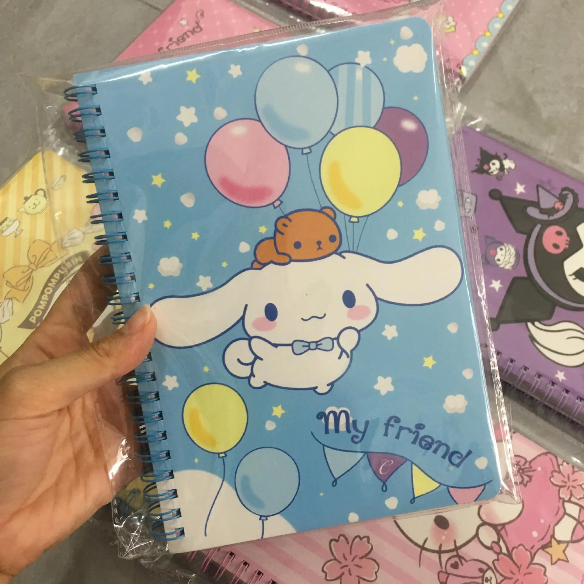 Sanrio Notepad Hellokitty My Melody Cinnamoroll Kuromi Cute Cartoon Sketchbook Diary for Drawing Notebook Office School Supplies