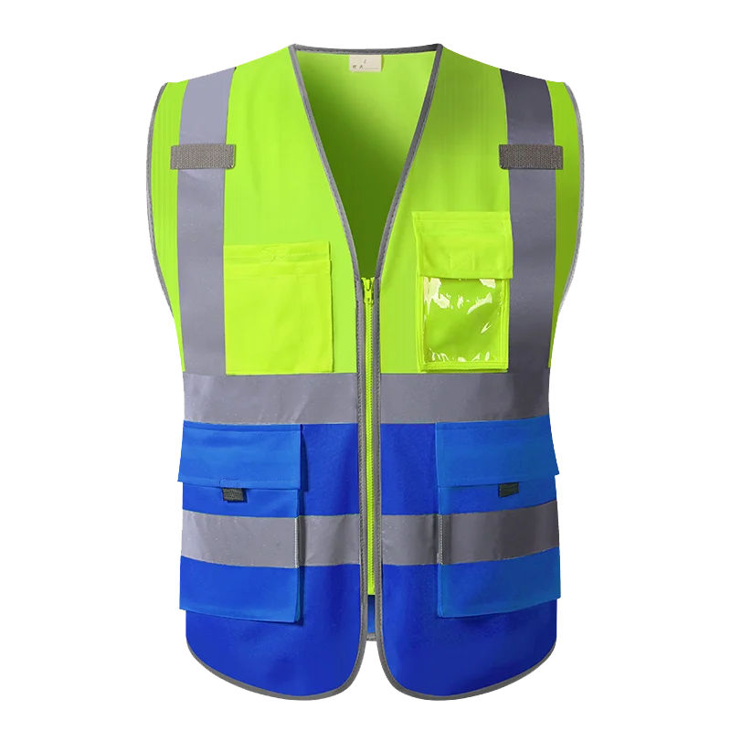 SFVest Logo Customized Reflective Safety Vest Work Clothing Reflective Vest Multi Pockets Workwear Safety Waistcoat Men Women