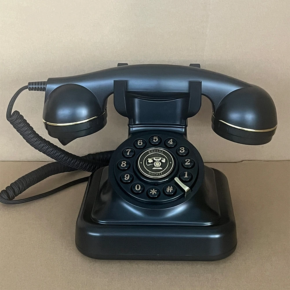 Retro Landline Telephone with Ringer Control Redial Vintage Corded Desk Dial Phone Classic Corded Desk Phone for Home House