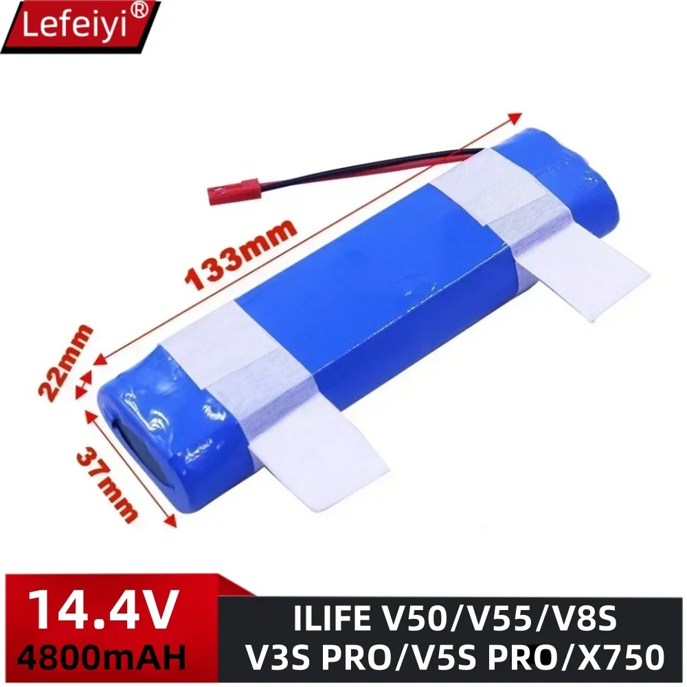 

14.8V 14.4V battery iLife V50, V55, V5s, 18650b4-4S1P-AGX-2 robot vacuum cleaner (4800mAh)