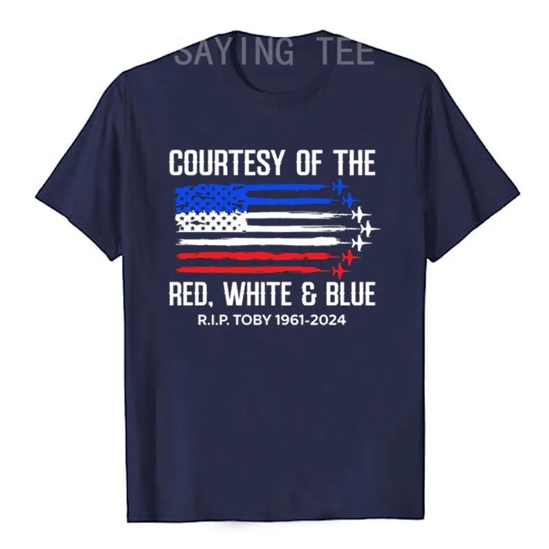 Courtesy of The Red White and Blue T-Shirt Humor Funny Usa American Flag Print Graphic Tee 4th of July Independence Day Clothes