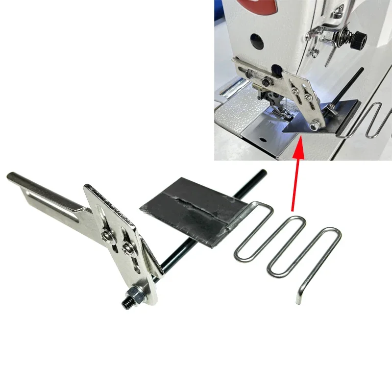 Tape Attaching Folder Guide Connecting Lace Webbing Rubber Elastic for Upper Differential Lockstitch Industrial Sewing Machine