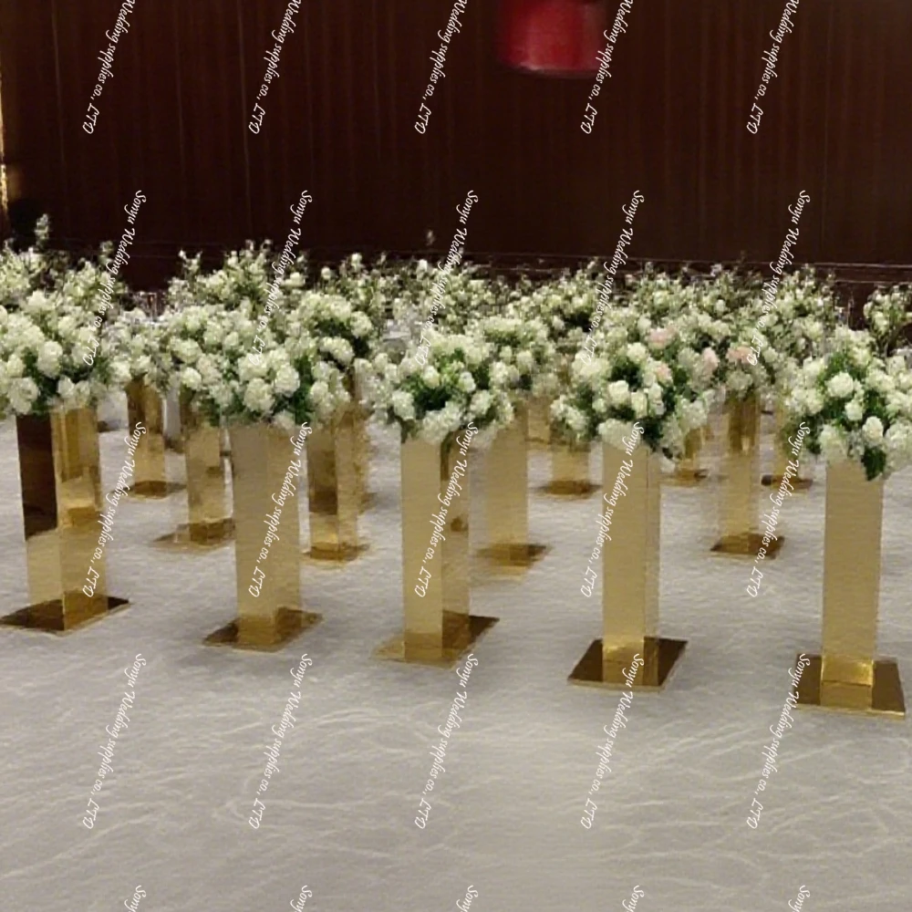 

10 шт.) 60-120 см) металлическая ваза, центральные детали свадебного стола, подставки для цветов из нержавеющей стали, вазы, дорожные свинцовые украшения для вечеринки