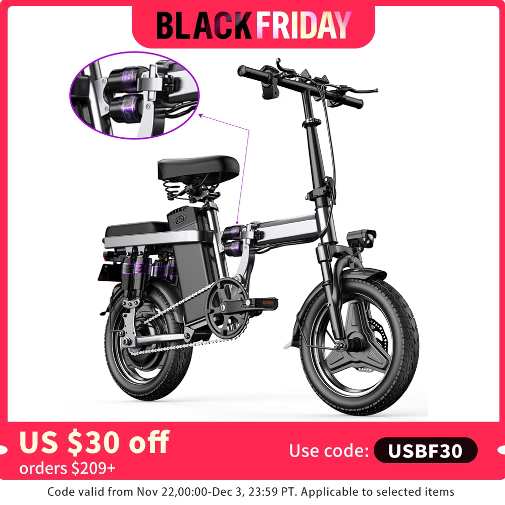 Ebikes Bicycle For Adults Urban Commuter 20MPH Fast Foldable Electric Bicycles With Passenger Seat 500W Powerful Ebike Bicycle