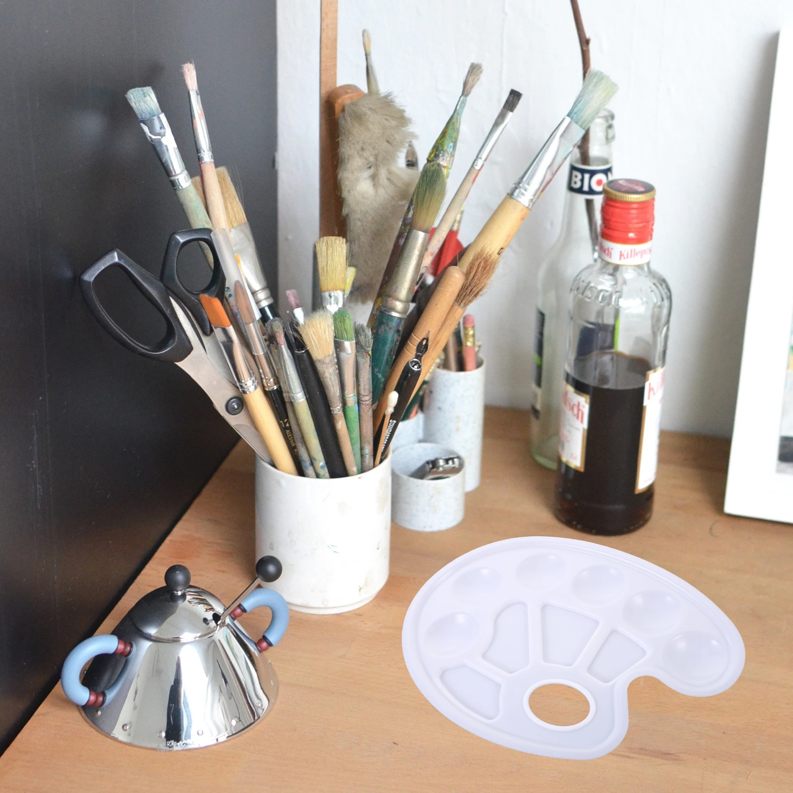 

10Pcs Paint Trays Pigment Mixing Small Lightweight Practical for Painters Students Kids Acrylic Oil Tray