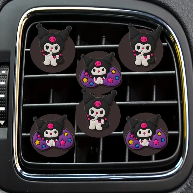 

New Style Sanrio Car Decorations Cute Cartoon Kuromi Car Air Conditioner Air Vent Small Personalized Interior Decoration Goddess