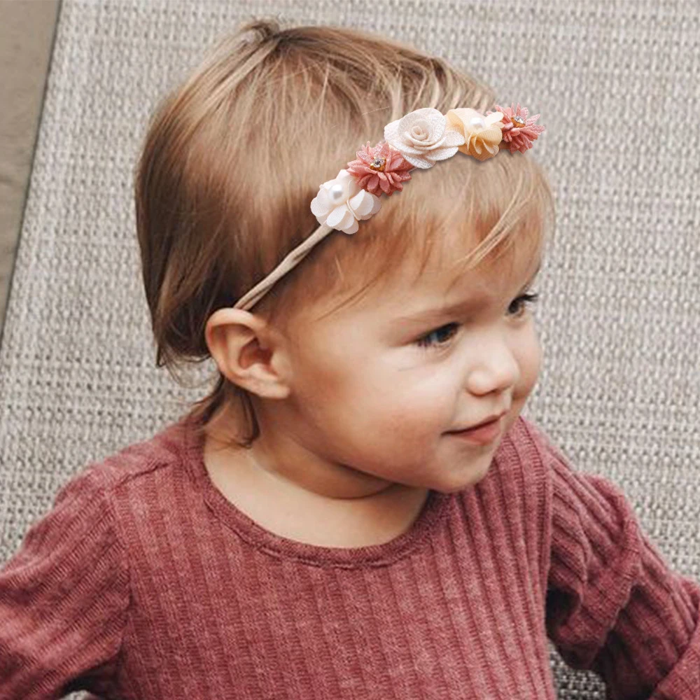 Tocado de flores para la cabeza del bebé, tocado de flores para Celebración de vacaciones, banda para el pelo de bebé bonita y Boutique