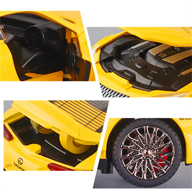 1:32 LC500 Alloy Sports Car Model Diecasts & Toy Vehicle Metal Racing Car Model Simulation Sound and Light Collection Kids Gifts