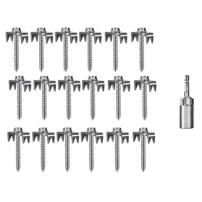 

HLZS-100 Pcs Fence Staples Reuse Fence Nails, Fasteners For Wire Mesh And Woven Fencing Quickly Install In Wood With Power Drill