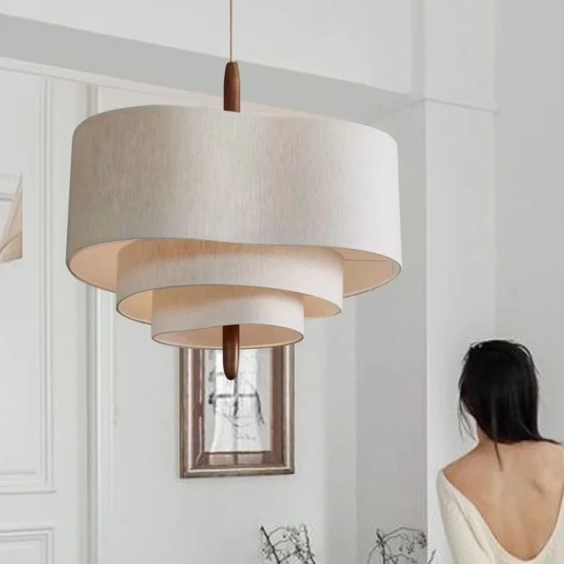 Wabi Sabi Japan Cloth Pendant Lights Living Room Restaurant Bedroom Dining Chandelier Led E27 Hanging Light Fixture
