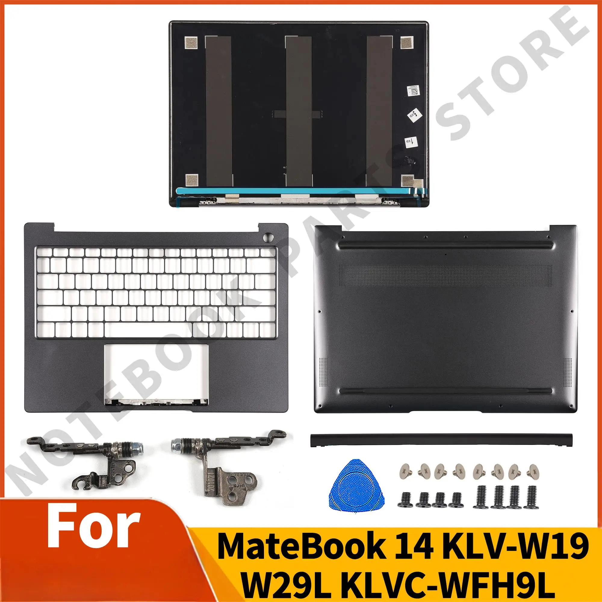 

New ​Parts For Matebook 14 KLV KLVC KLV-W19 KLVC-WAH9L LCD Back Cover/Palmrest Upper Cover/Bottom Replace