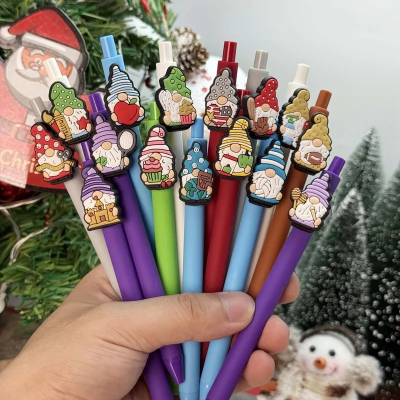 20/30pcs Creative, simple, and cute Christmas cartoon figurine with holiday-themed design, retractable neutral pen Random Color