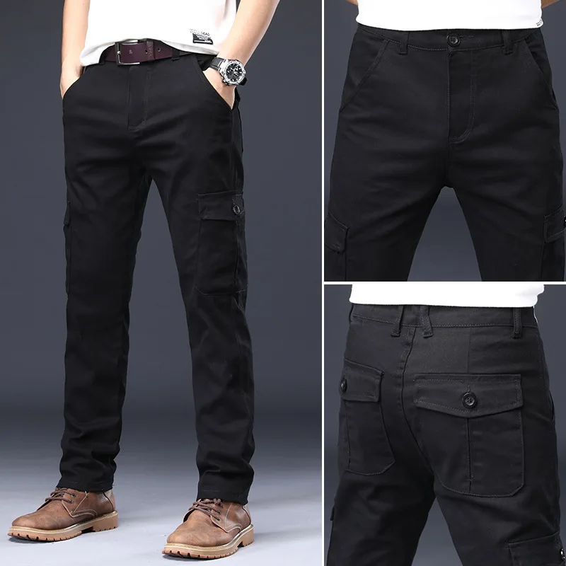 2023ใหม่ผู้ชายกางเกงหลวมกางเกงยุทธวิธีกางเกง Multi-Pocket Casual กางเกง Pantalon Homme ชายผ้าฝ้ายทหาร overalls