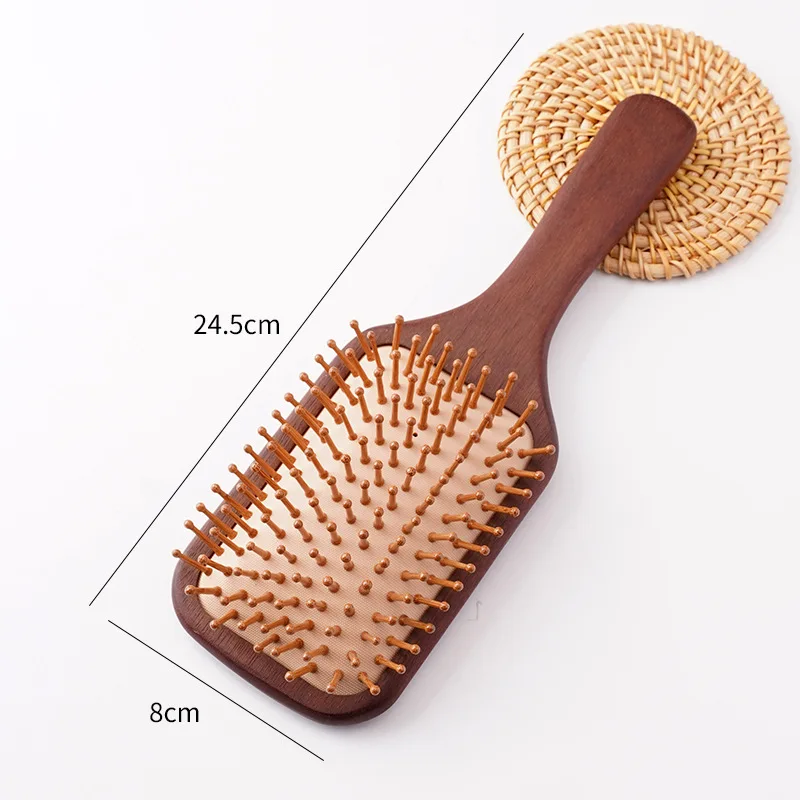 Engraved Name Sandalwood Hair Comb - Medium Bristle, Anti-Static, Massage Dry Hair Care, Elegant Personalized Gift for Women view 5