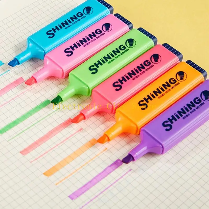 Fluorescent Highlighter Pen Quick Drying Broad Chiseled Tip For Highlighting HU8D