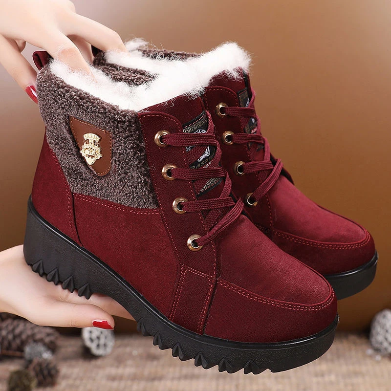 

Women'S Cotton Boots In Winter 2025, The New Extra-Thick Velvet Mother'S Cotton Shoes Warm Snow Flat Boots Women'S Booties.