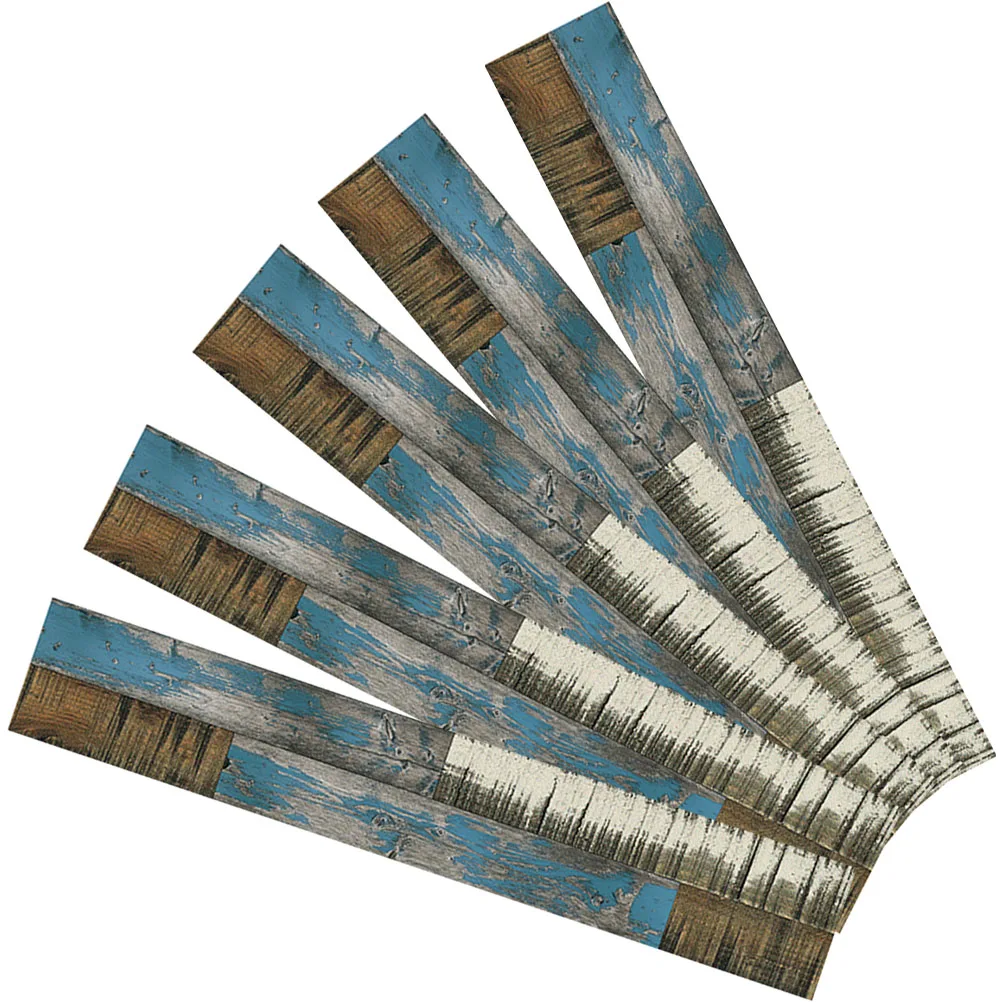 

5pcs Wood Grain Floor Stickers Sticky Tiles Self Adhesive Detachable Planks Easy Cut Install Living Room Bedroom Office Garden