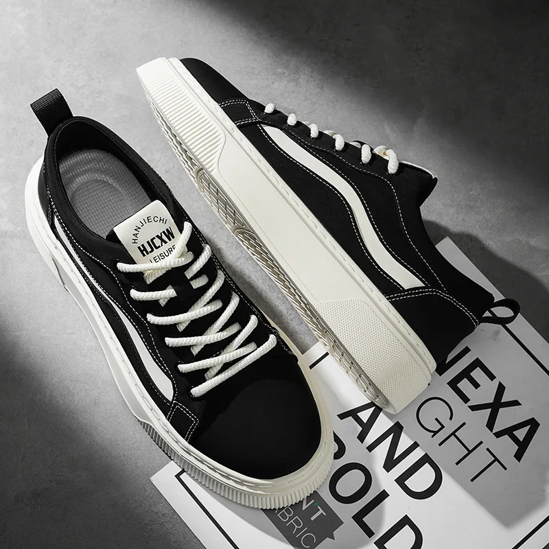 

Модные мужские парусиновые повседневные туфли на платформе для молодых людей на плоской подошве, уличные крутые кроссовки