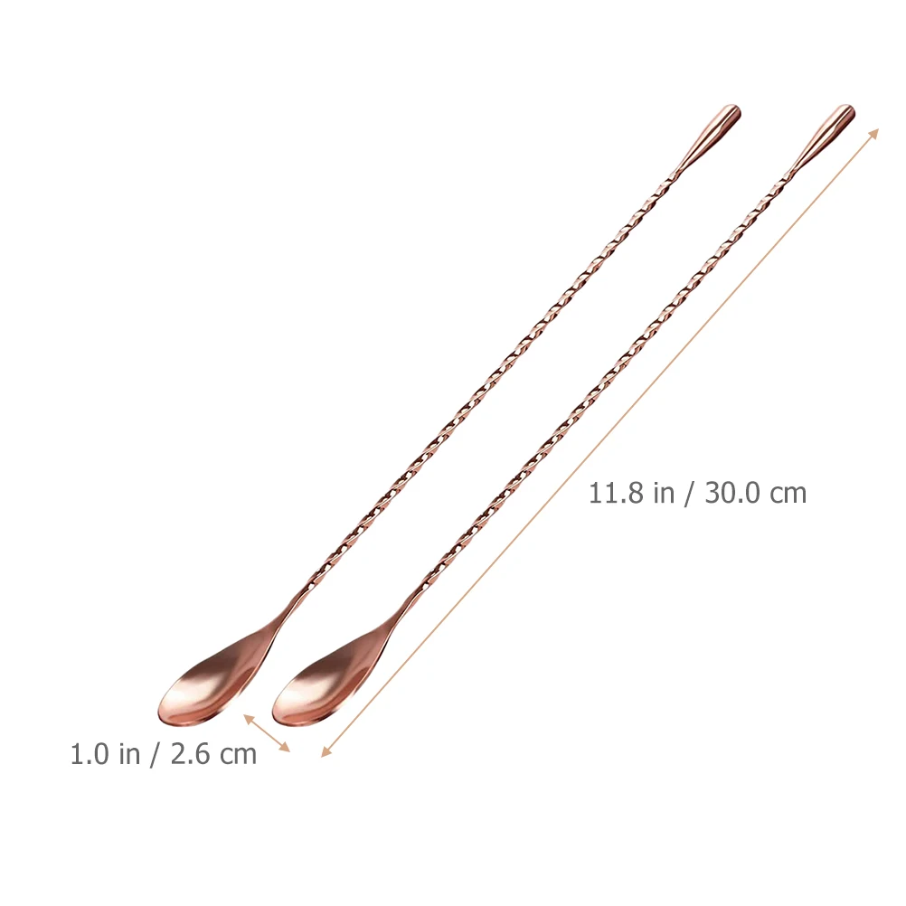

2 Pcs Stainless Steel Mixing Coffee Cocktail Water Drop Spiral Bar Spoon Kitchen Cocktail Mixing Spoon Bar Tools
