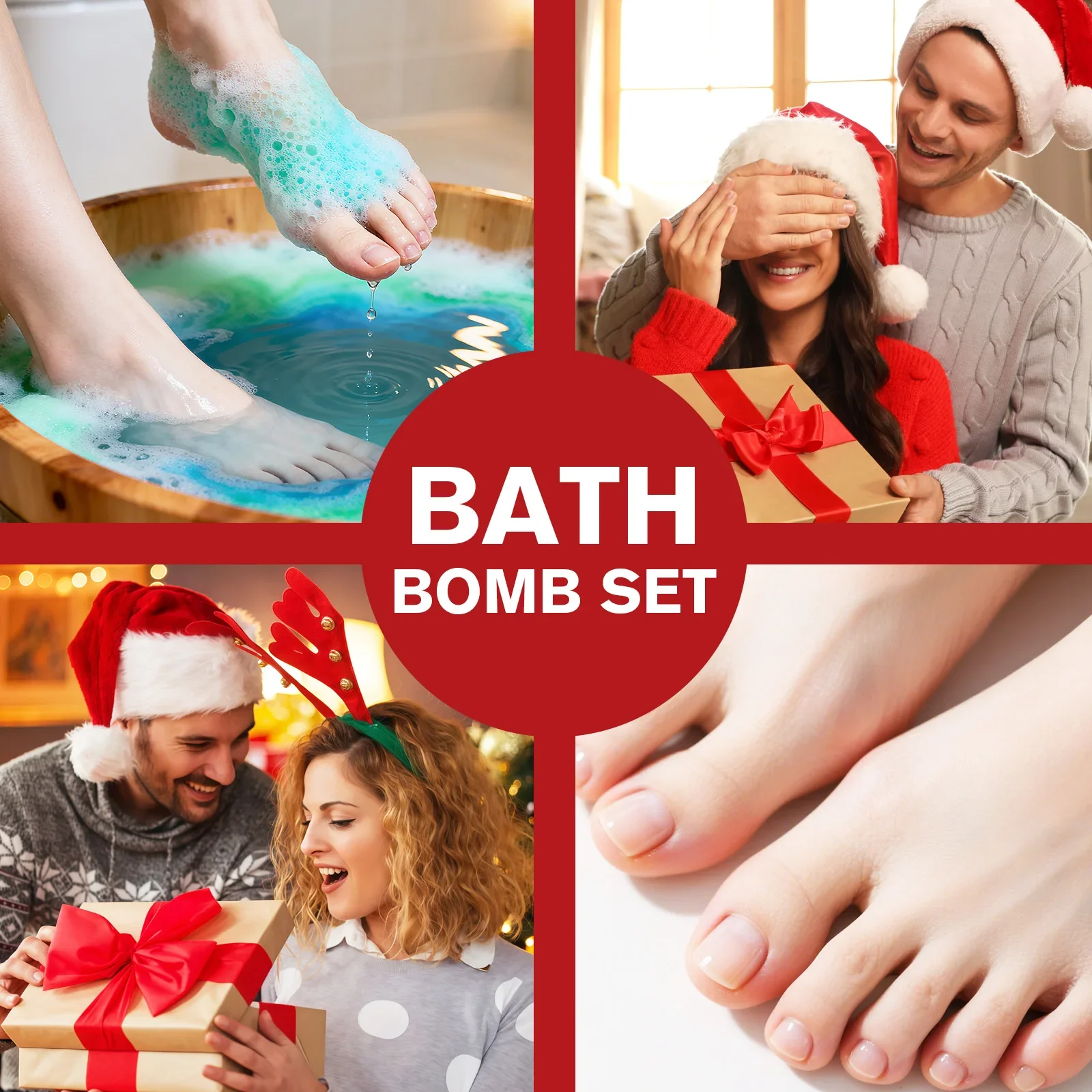 12 pezzi bagno di Natale sale marino bagno ammorbidente cheratina rimuovi la pelle morta per piedi spa rilassante confezione regalo per donne uomini