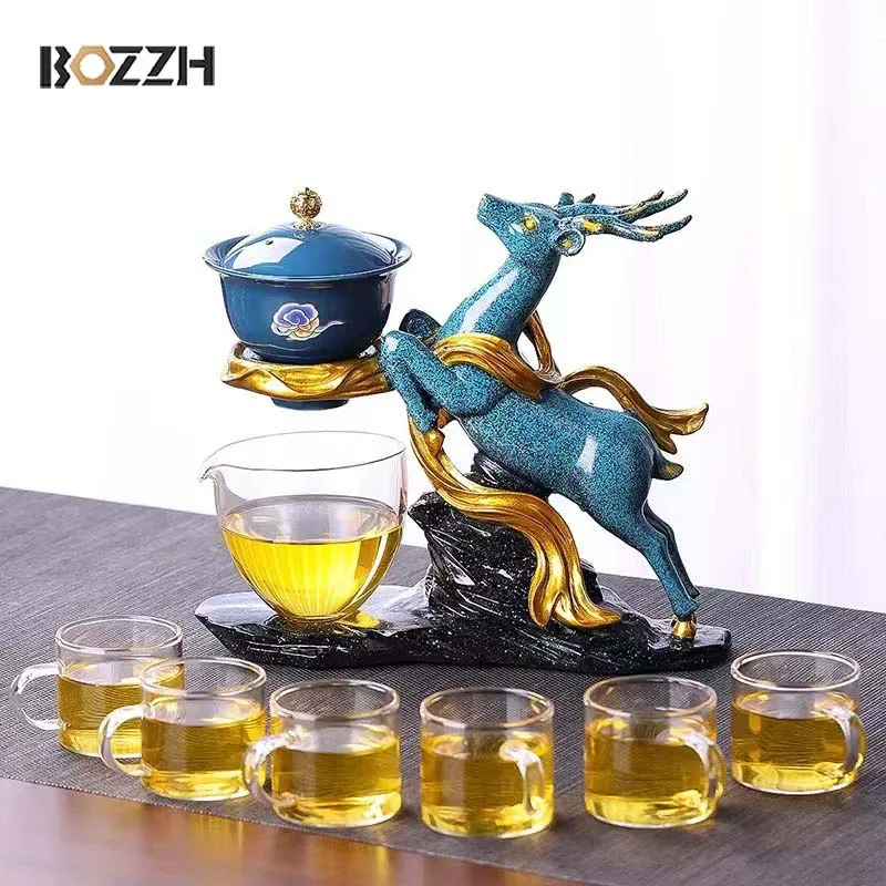 

BOZZH New Arrivals Deer Ceramics Teapot Creative Handmade Chinese Teapot Water Diversion Rotating Suction Kung Fu Tea Drinking