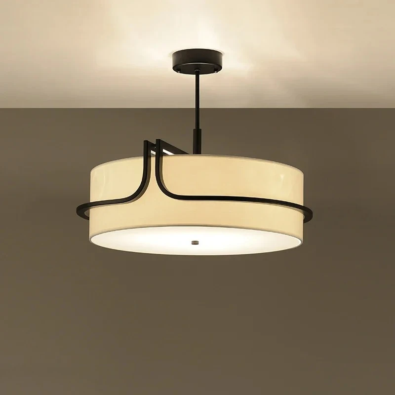 

Modern Fabric Art Ceiling Chandelier Black Dining Room Bedroom Hallway Pendant Lights Minimalist Decor Indoor Lighting Fixture