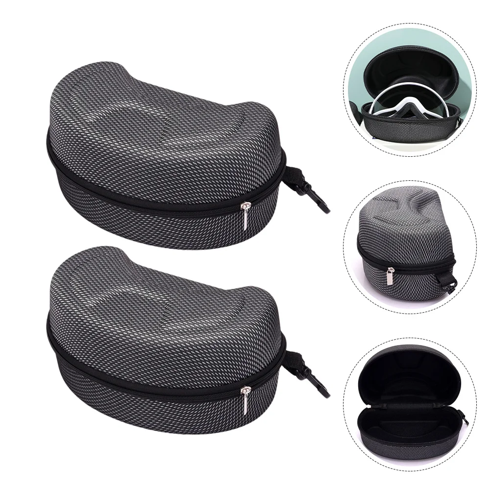 

2Pcs Snow Sports Goggles Case Extra Wide Hard Shell with Soft Lining Goggle Storage Box for Skiing Motorcycling Safety Eyewear