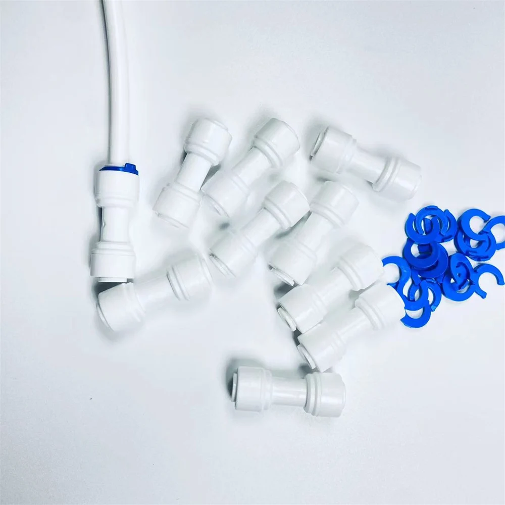 10 Uds. 1/4 "o.D. Junta de ósmosis inversa RO push-in de conexión rápida, tubería de agua de PE, accesorio de filtro de pecera de acuario directo