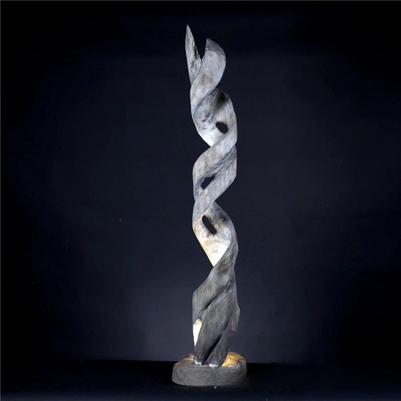 Professional handmade log craft floor lamp pastoral warm homestay hotel decorative lamps