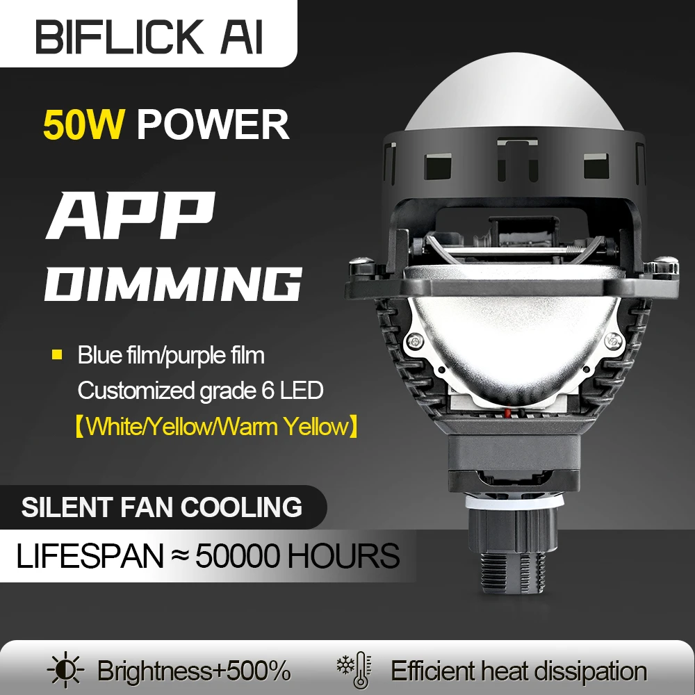 

НОВАЯ 3-дюймовая автомобильная фара с двумя светодиодными линзами проектора, 12 В, 3000 К, 4300 К, 6000 К, противотуманная фара для H4 H7 9005 9006, модернизация автомобильного освещения