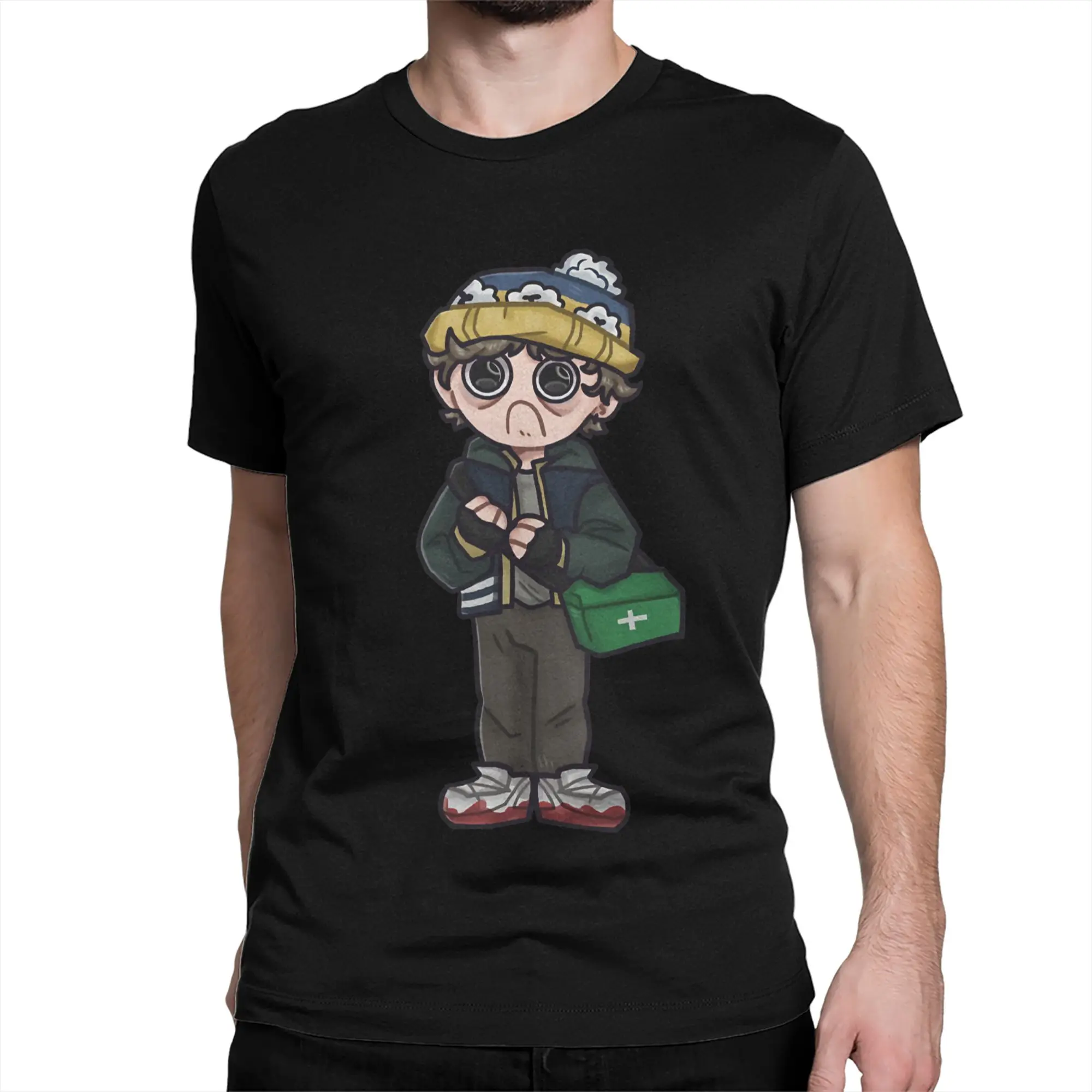 Bryan Chibi Medical Courier T Shirt for Men Women Pure Cotton Novelty T-Shirts Crewneck Tees Short Sleeve Clothes Printed