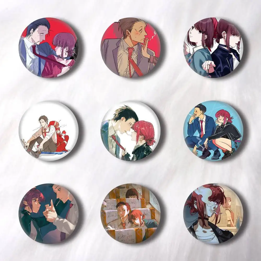 Anime Smoking Behind The Supermarket with You  Creative Round Button Badges Pin Brooch Backpack Jewelry Gift