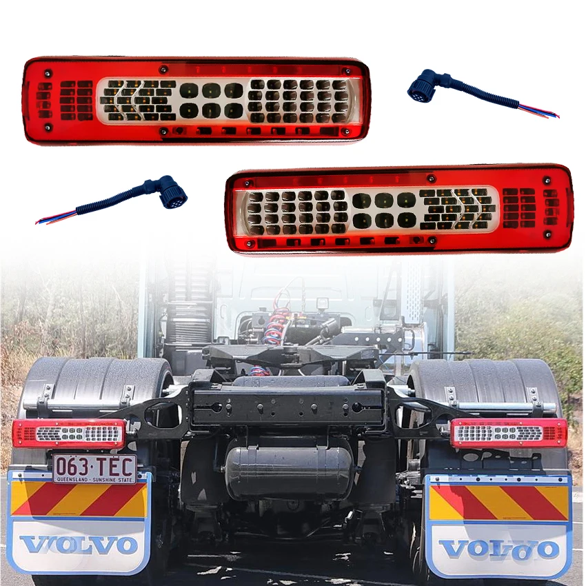 

2x 24V LED Tail Lamp With Plug for Volvo FH 460 540 FH12 FH16 E APPROVE 82849894/84195505 82849925/84195519