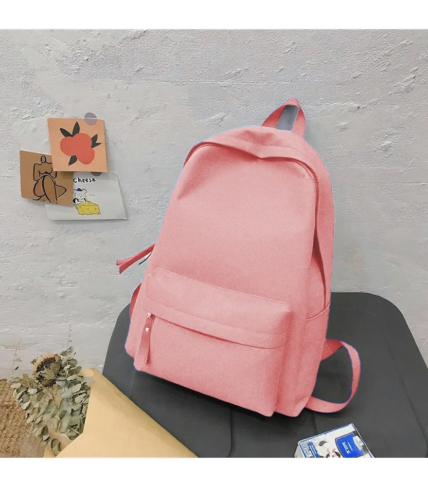 

Men's schoolbag Korean version of simple and versatile solid color student unprinted junior high school Mori ins backpack light
