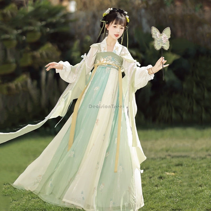 2024 improved ruqun hanfu female chinese tang dynasty chest-length han elements daily embroidery elegant daily hanfu set w506