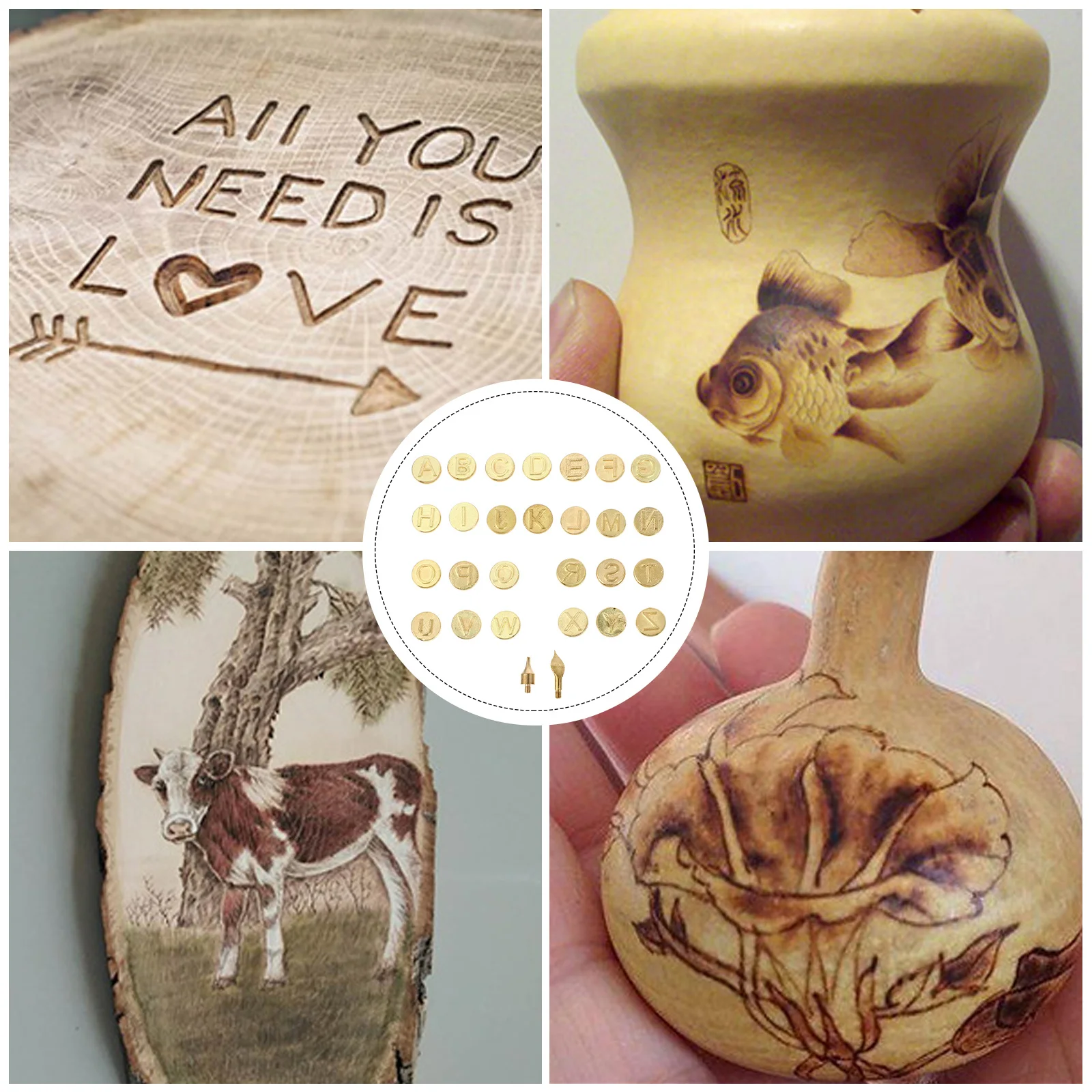 

1 Set Wood Burning Pen Tips 26 Letters Soldering Iron Copper Burner Diy Engraving Tool For Woodworking Crafts Pyrography Letter