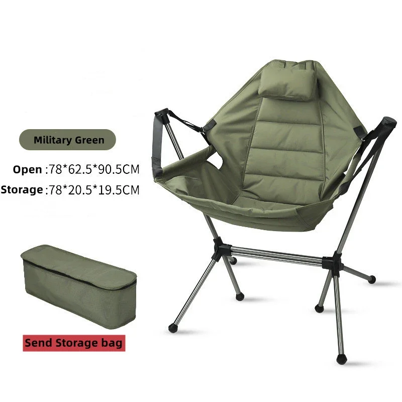 Aluminium Alloy Stargaze Recliner Luxury Camp Chair Camping Rocking Chair Garden Swinging Chairs with Bag