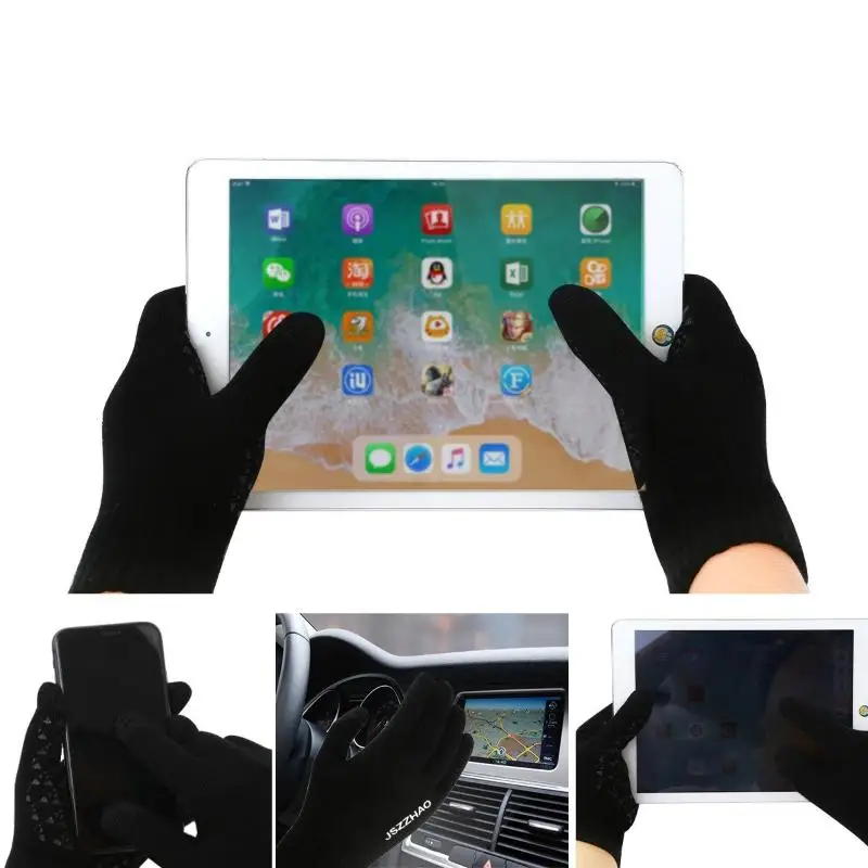 Winterhandschuhe für Damen und Herren – verbesserte Touchscreen-Handschuhe für kaltes Wetter, wärmend, aus Strick, mit Anti-Rutsch-Funktion zum Laufen, Autofahren und Wandern. – Detail 4